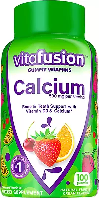 Vitafusion Calcium Gummy 500 Mg Bone & Teeth Support With Vitamin D3 100 Count • $13.85