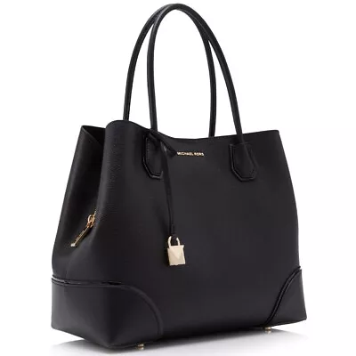 🌞michael Kors Mercer Gallery Black Pebbled Leather Center Zip Tote Bag🌺nwt • $213.89