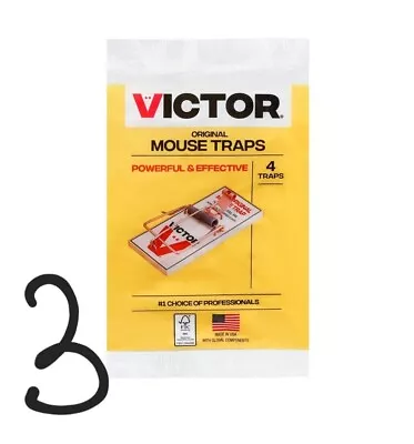 Victor Metal Pedal Mouse Trap - Set Of 3  (4) Packs- Wood Mouse Trap New • $16.98