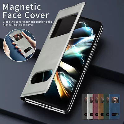 Luxury Leather Case For Samsung Galaxy Z Fold 5 4 3 2 5G Magnetic Retro Cover • $9.99