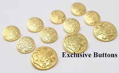 $19.99 • Buy Gold Metal Blazer Buttons Set - Lion & Unicorn