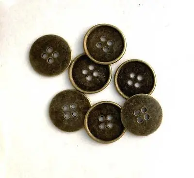 25mm Antique Bronze Metal Button - 4 Holes - 1 Inch - Sewing Metal Buttons (25mm • $2.99