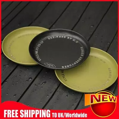 Metal Blackened Dish Stackable Camping Plates Camping Cutlery For Camping Picnic • £8.44