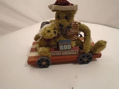 Americana Patriotic Rustic Wood Wagon 10” Decor  Stuffed Bears Primitive • $30