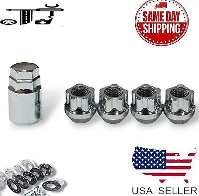 4x Chrome 1/2-20 Anti-Theft Wheel Lock Open End Lug Nut Fit Vintage Ford Mustang • $12.49