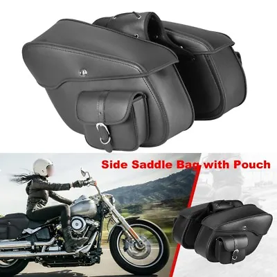 Motorcycle Side Saddle Bags For Yamaha V-Star XVS 950 1100 1300 Custom Silverado • $129.99
