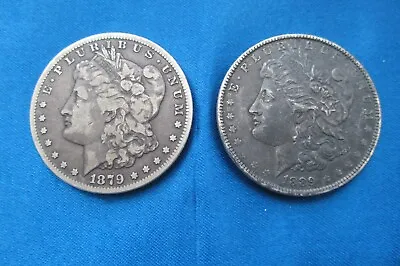 US Morgan Silver Dollar 1879 S And 1889 P Morgan Silver Dollar Set • $59.95