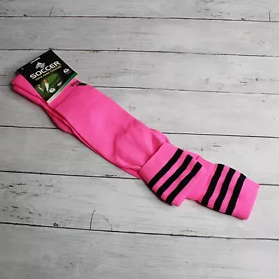 Adidas Athletic Soccer Socks Women's Size 5-9.5 Youth Girl 4-6 Pink Black • $21.99