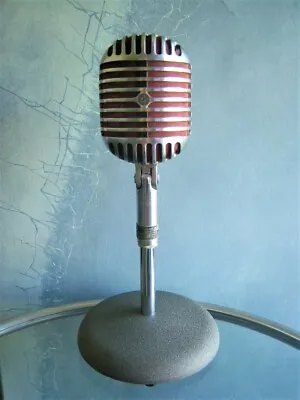 £442.11 • Buy Vintage 1940's Shure Brothers 55 Fatboy Microphone Elvis Deco W Atlas DS-5 Stand