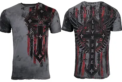 XTREME COUTURE By AFFLICTION Men's T-Shirt LIBERTY CRUSADE Biker MMA • $26.95