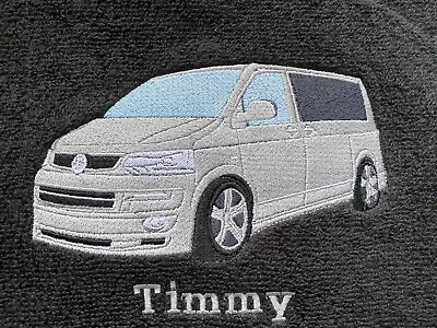 NEW Personalised Embroidered T5 Campervan Bath Towel Or Bath Sheet Gift Wrapped • £22