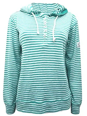 Lazy Jacks White Striped Cotton Hoodie Sweatshirt Jumper Warm Top UK 8 10 NEW • £15.99