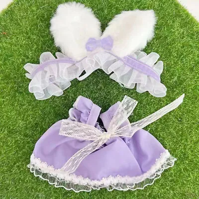 For Plush 10cm 20cm Doll Toy Clothes Clothing Dress Up Dress Bow Maid Outfits • $15.63