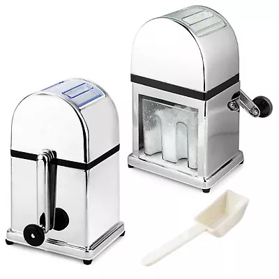 Manual Ice Crusher Home Bar Cocktail Ice Cube Shredding Machine With Scoop Tray • £214.85