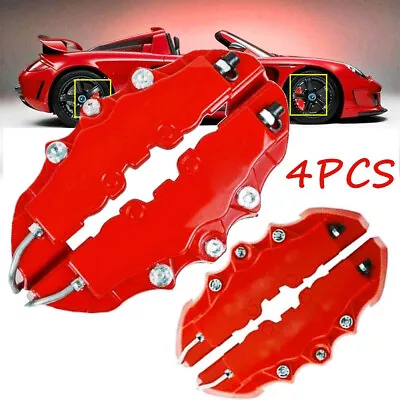 4 X Red 3D Style Front+Rear Car Disc Brake Caliper Cover Brake Parts Accessories • $15.59