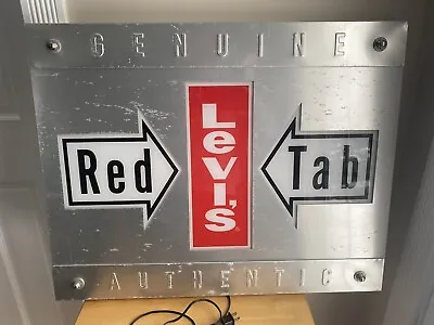 Vintage Levi’s Red Tab Store Display Lighted Sign Levis Light Up Advertising • $350