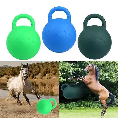 Rubber Equine Chew Ball Horse Bouncy Soccer Ball Training Toy With Handle • $66.37