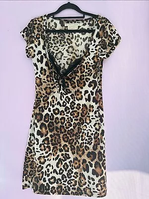 Vintage Wheels And Dollbaby Leopard Cake Ruffle Dress Sz 3 (12) EUC • $77