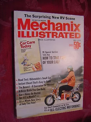 MECHANIX Illustrated May 1974 Electric Motorbike Oldsmobile Cutlass Salon • $9.60