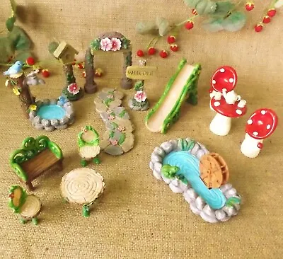 Enchanted Garden Woodland Miniature World Fairy Forest Dolls House Accessories • £7.99