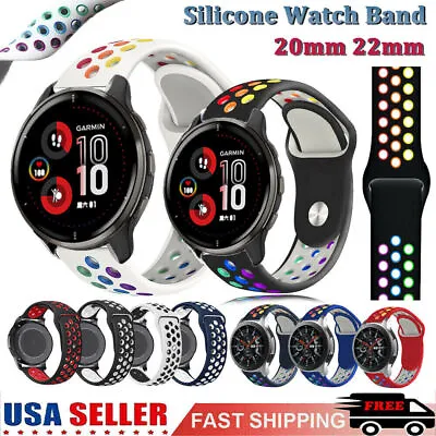 Sport Silicone Watch Band Strap For Garmin Venu 2/2 Plus/SQ Music Vivoactive 3 4 • $7.99