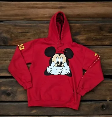 Neff Disney Collection Mickey Mouse Men's Sz M Hoodie Sweatshirt Red Disneyland • $25