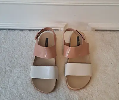 Melissa Women Jelly Sandals Bone White And Coral Color Size 8 • $43.99