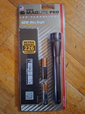 MagLite Mini Pro LED Flashlight 2 AA Cell Gun Metal NIB • $22