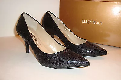 Ellen Tracy Womens NWB Graffiti Black Sequin Pumps Shoes 6 MED NEW • $42.78