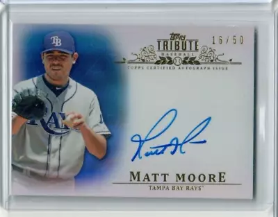 MATT MOORE 2013 Topps Tribute #TA-MM BLUE AUTOGRAPH #/50 Texas RANGERS AUTO • $2.99