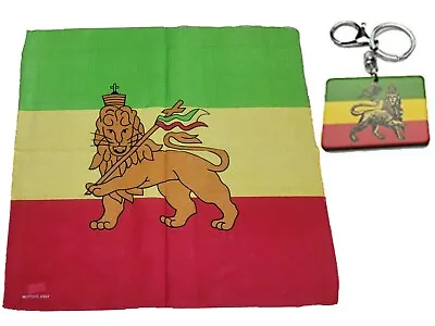 2pcc.  Keychain Key Ring Keyring Rasta Flag Jamaica Star Lion Of Judah Bandana • $12.80