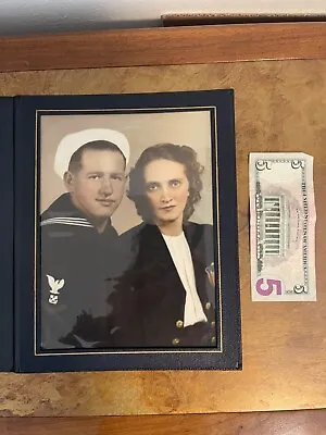 Photo Of A Sailor With Sweetheart  US Navy WWII  Home Front Colorized  Nice! • $14.95