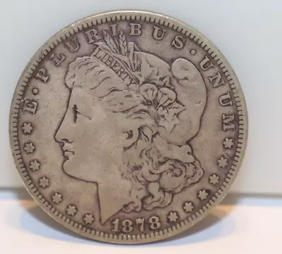 1878 7 TF US Morgan Silver Dollar $1 Fine (CleanedRetoned) • $0.99