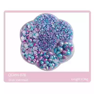 Pearl Nail Jewelry 3D Nail Art Design 7 Grid Box 2mm-10mm • $15.99