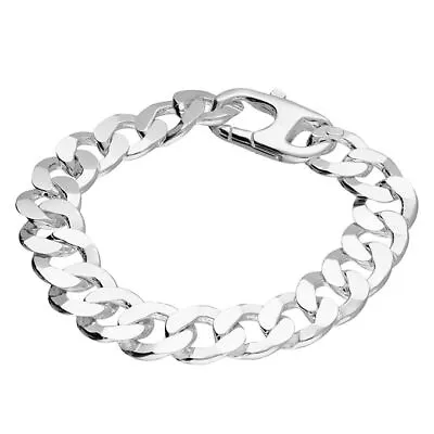 21cm/8.5in Mens Large Flat Curb Sterling Silver • $267.69