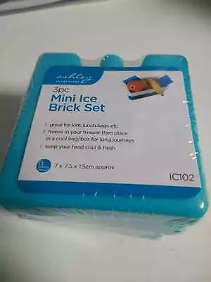 3 Mini Ice Brick Block Pack Set Freezer Cooler Bag Lunch Box Travel Reusable • £3.49