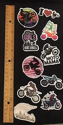 LOT Of 10 Stickers MOTOCROSS Moto X Motorcycle Racing Helmet Graffiti Bike Theme • $3.99