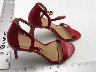 Michael Kors Womens Simone Red Stiletto Heel Ankle Strap Sandals Size 8.5 M • $9.99