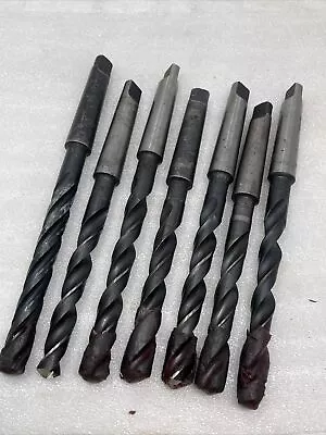 Lot Of (7) Morse Taper 2 Shank MT2 2MT USA Drills HSS All Are 36/64” Cle Forge • $59