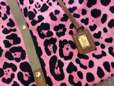 £85 • Buy Dolce & Gabbana Pink Leopard Print Beach Bag 