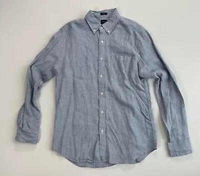 J Crew Men’s Medium Linen Button Shirt Slim Fit Lightweight Modern Pocket • $14.99