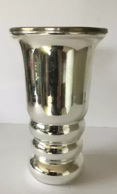 Silver 9   Vintage Beautiful Mercury Glass Vase • $65