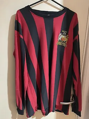 Man City 1969 Cup Final Shirt. Replica. Black & Red Stripes. XXL  Retro • £10