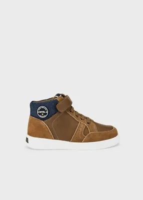 New Mayoral Camel Leather High Top Sneakerssize Toddler 9 EU 26 NWT • $45.99