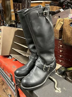 Vintage Black Georgia Engineer Boot Motor Cycle Equestrian Size 6 1/2 Steel Toe? • $125