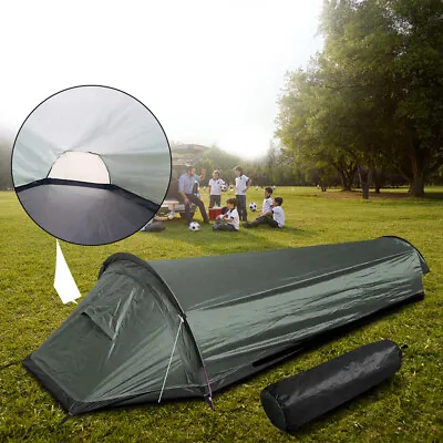 Single Person Backpacking Bivvy Tent Waterproof Sleeping Bag Cover Bivvy Sack • $74.09