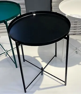 IKEA GLADOM Side Table W/Removable Tray Top Steel Black 17 1/2 X 20 5/8  - NEW • $54.99