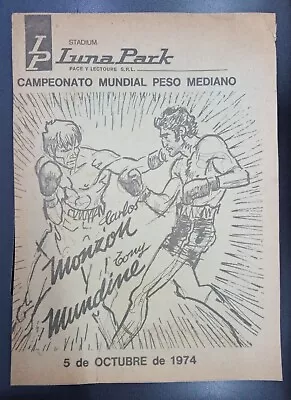 Advertising Boxing World Championship Monzon Vs Mundine 1974 • $49.99