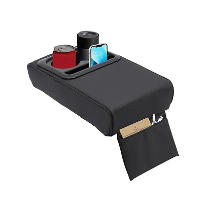 NEW Car Armrest Lid Cover Center Console Storage Universal Cup Holder Organizer. • $39.90