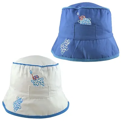 Baby Sun Hat Summer Bucket Bush Cap Boys Girls Toddler Infant Turtles 0-2 Years • £5.45